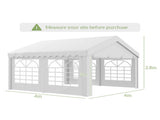 4m x 4m Marquee Party Tent, Heavy Duty Wedding Canopy with Sidewalls, Doors, Windows, Galvanised T3398P314774