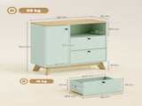 HOMCOM Sideboard Storage Cabinet, 80 cm Buffet Cabinet with 2 Drawers, Open Compartment, Adjustable T3398P555023
