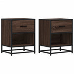 ZNTS Bedside Cabinets 2 pcs Brown Oak 40x31x50 cm Engineered Wood 848693