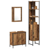 Bathroom Furniture Set with Shelf 3 pcs Brown Engineered wood 3332551