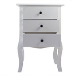 ZNTS European Bedside Table-Three Pumps White 14615600