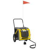 Pet Bike Trailer Yellow and Black Oxford Fabric and Iron 93889