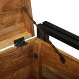 Storage Box Brown and Black 50 x 50 x 50 cm Solid Acacia Wood 4016744
