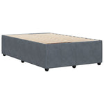 ZNTS Bed Frame without Mattress Dark Grey 120x190 cm Small Double Velvet 3284995