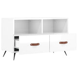 TV Cabinet High Gloss White 80x36x50 cm Engineered Wood 828942