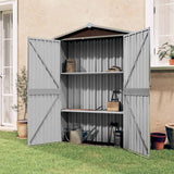 Garden Shed Brown 116x45x175 cm Galvanised Steel 46304