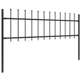 Garden Fence with Spear Top Steel 892.5x60 cm Black 277597