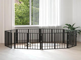 Dog Gate 8 pcs Black 80 x 60 cm Galvanised Steel 892012