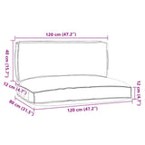 Pallet Cushion Set 2 pcs Wine red 120 x 80 x 12 cm 3329085