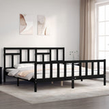 Bed Frame without Mattress Black 200x200 cm Solid Wood Pine 3193165