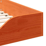 Bed Frame Wax Brown 90 x 220 cm Solid Pine Wood 873414
