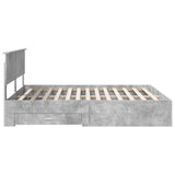 Bed Frame Concrete Grey 160 x 200 cm Engineered Wood 3410873