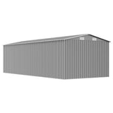 Garden Shed 257x580x181 cm Metal Grey 143353