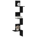 Wall Corner Shelf Black 32x32x127,5 cm Engineered Wood 860518