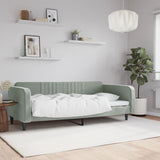 Day Bed without Mattress Light Grey 90x190 cm Single Velvet 354102