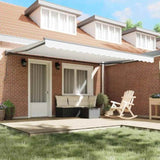 Retractable Awning White 450 x 300 cm Polyester and Metal 3330996