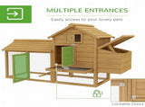 Small Chicken Coop with Run Hen House Poultry Coops Cages Nesting Box Wood 150.5 x 54 x 87cm T3398P347608