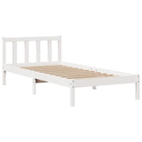 Bookcase Bed without Mattress White 90x190 cm Single Solid Wood Pine 3321691
