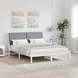 Bed Frame with Headboard White 160 x 200 cm Solid Pine Wood 3394412