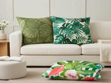 Cushion with Pillow HEERLEN 2 pcs Leaf Pattern Polyester 928587