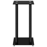 Speaker Stands 2 pcs Black Tempered Glass 4 Pillars Design 51817