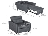Linen-Look Single Chair Bed - Grey T3398P329985