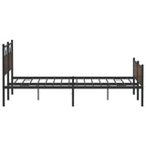 Metal Bed Frame without Mattress Brown Oak 183x213 cm 3325137