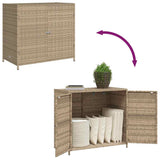 Garden Storage Cabinet Beige 83x45x76 cm Poly Rattan 365546