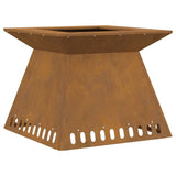 Fire Pit Brown 60 x 60 x 50 cm Weathering Steel 858925