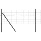 Fence with Post Grey 0.4 x 10 m Steel and PVC 3350393