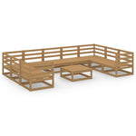 ZNTS 10 Piece Garden Lounge Set Solid Pinewood 3076267