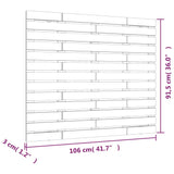 ZNTS Wall Headboard White 106x3x91.5 cm Solid Wood Pine 824664