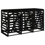 Triple Wheelie Bin Storage Black Solid Wood Pine 3157695