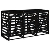 Triple Wheelie Bin Storage Black Solid Wood Pine 3157695
