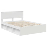 Bed Frame with Headboard White 140 x 190 cm Solid Pine Wood 3410600
