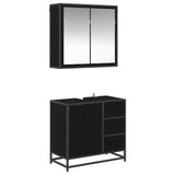Bathroom Furniture Set 2 pcs Black oak Engineered wood 3402322