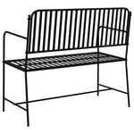 Garden Bench Black 104 x 54 x 93cm Steel 42008117
