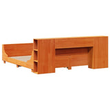 Bed Frame without Mattress Wax Brown 200x200 cm Solid Wood Pine 3323757