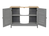 Modern Double Shutter Door MDF Spray Paint Bathroom Sink Cabinet Gray 95544166