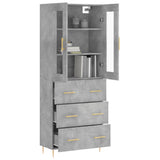 Highboard Concrete Grey 69.5x34x180 cm Engineered Wood 3198397