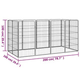 12-Panel Dog Playpen Black 50x100 cm Powder-coated Steel 3115959