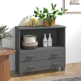 Sideboard HAMAR Dark Grey 85x35x80 cm Solid Wood Pine 340498