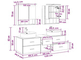 Bathroom Furniture Set 5 pcs Concrete Grey 3406922
