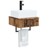 Wall-Mounted Wash Basin Old Wood 40 x 41 x 39 cm 890206