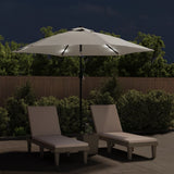 LED Cantilever Garden Parasol 3 m Sand White 42204