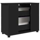 Bathroom Cabinet with Drawer with Door Black 76.5 x 35 x 64 cm 883295