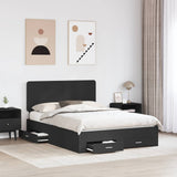 Bed Frame with Headboard Black 150 x 200 cm Engineered Wood 3412768
