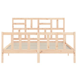 Bed Frame without Mattress King Size Solid Wood Pine 3193081