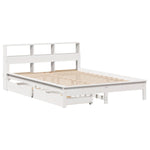 Bookcase Bed without Mattress White 140x200 cm Solid Wood Pine 3309810