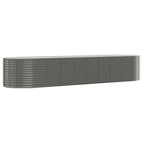 Garden Raised Bed Galvanised Steel 396x100x68 cm Grey 319074